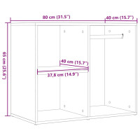 Produktbild för Förklädesskåp gammalt trä 80x40x65 cm konstruerat trä