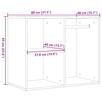 Produktbild för Toalettskåp hantverksmässig ek 80x40x65 cm konstruerat trä