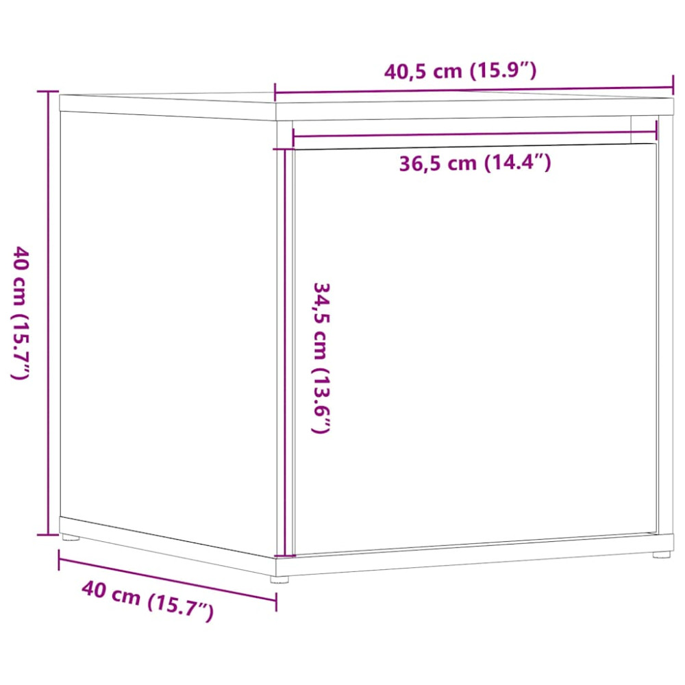 Produktbild för Lådlåda gammalt trä 40,5x40x40 cm konstruerat trä
