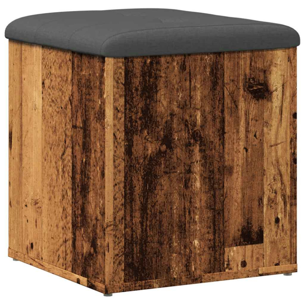 Produktbild för Förvaringsbänk gammalt trä 42x42x45 cm konstruerat trä