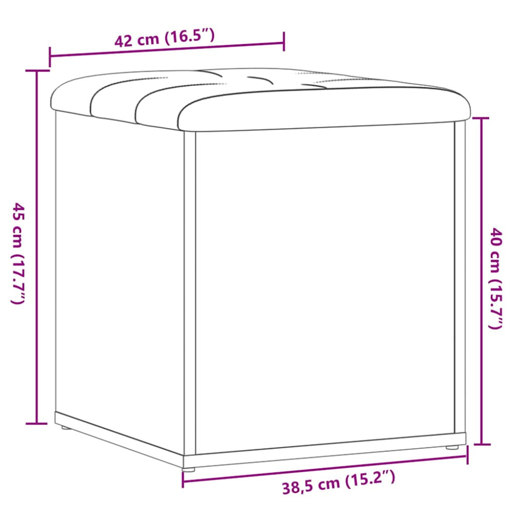 Produktbild för Förvaringsbänk gammalt trä 42x42x45 cm konstruerat trä