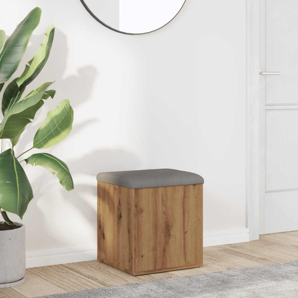 Produktbild för Förvaringsbänk hantverksmässig ek 42x42x45 cm konstruerat trä