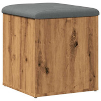 Produktbild för Förvaringsbänk hantverksmässig ek 42x42x45 cm konstruerat trä