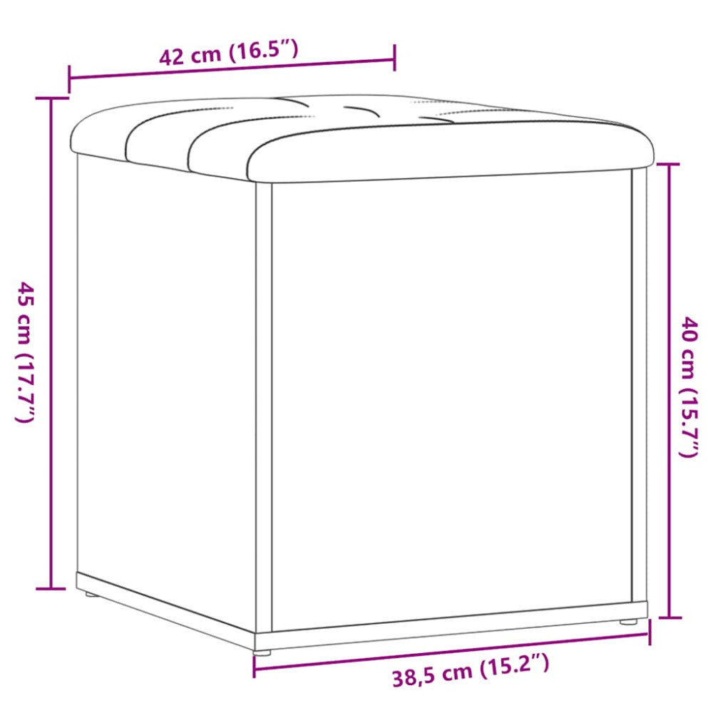 Produktbild för Förvaringsbänk hantverksmässig ek 42x42x45 cm konstruerat trä