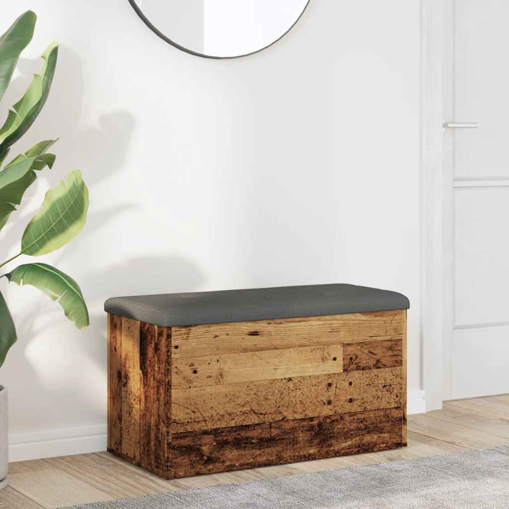 Produktbild för Förvaringsbänk gammalt trä 82x42x45 cm konstruerat trä