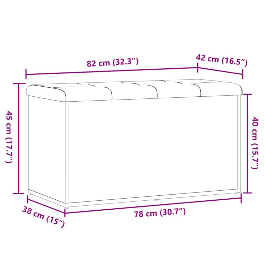 Produktbild för Förvaringsbänk gammalt trä 82x42x45 cm konstruerat trä