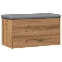 Produktbild för Förvaringsbänk hantverksmässig ek 82x42x45 cm konstruerat trä