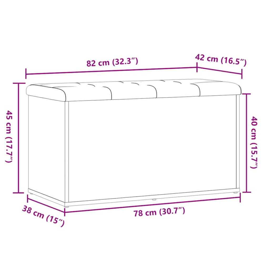 Produktbild för Förvaringsbänk hantverksmässig ek 82x42x45 cm konstruerat trä