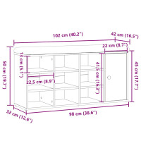 Produktbild för Skobänk gammalt trä 102x32x50 cm konstruerat trä