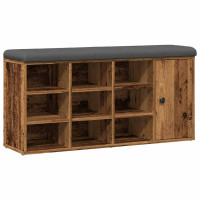 Produktbild för Skobänk gammalt trä 102x32x50 cm konstruerat trä