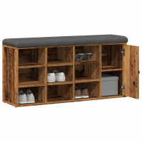 Produktbild för Skobänk gammalt trä 102x32x50 cm konstruerat trä