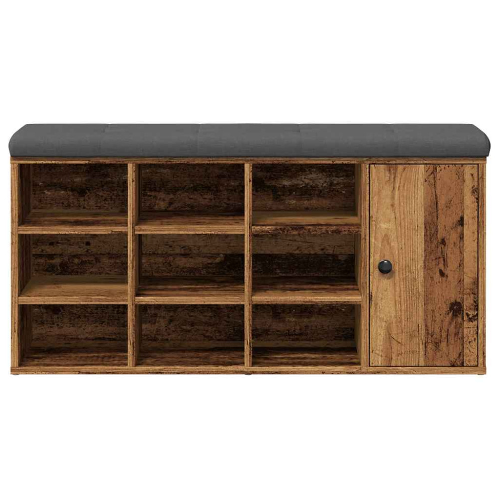 Produktbild för Skobänk gammalt trä 102x32x50 cm konstruerat trä