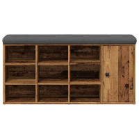 Produktbild för Skobänk gammalt trä 102x32x50 cm konstruerat trä