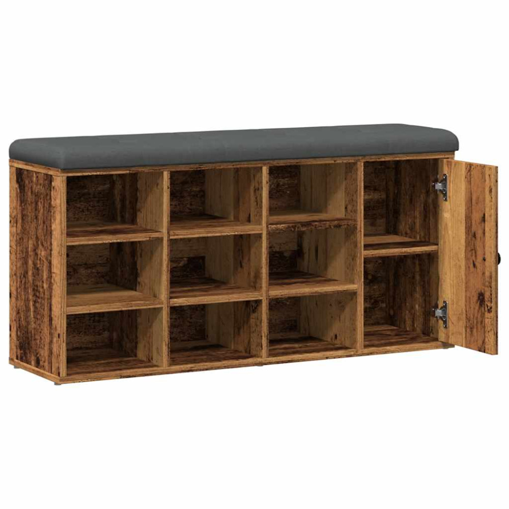 Produktbild för Skobänk gammalt trä 102x32x50 cm konstruerat trä