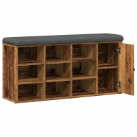 Produktbild för Skobänk gammalt trä 102x32x50 cm konstruerat trä