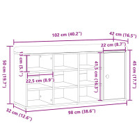 Produktbild för Skobänk hantverksmässig ek 102x32x50 cm konstruerat trä