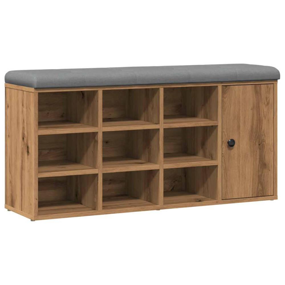 Produktbild för Skobänk hantverksmässig ek 102x32x50 cm konstruerat trä