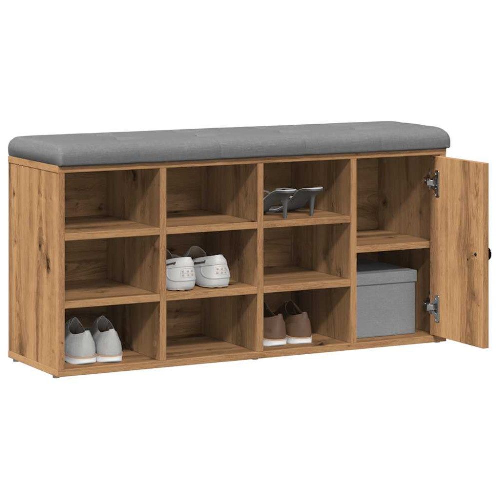 Produktbild för Skobänk hantverksmässig ek 102x32x50 cm konstruerat trä