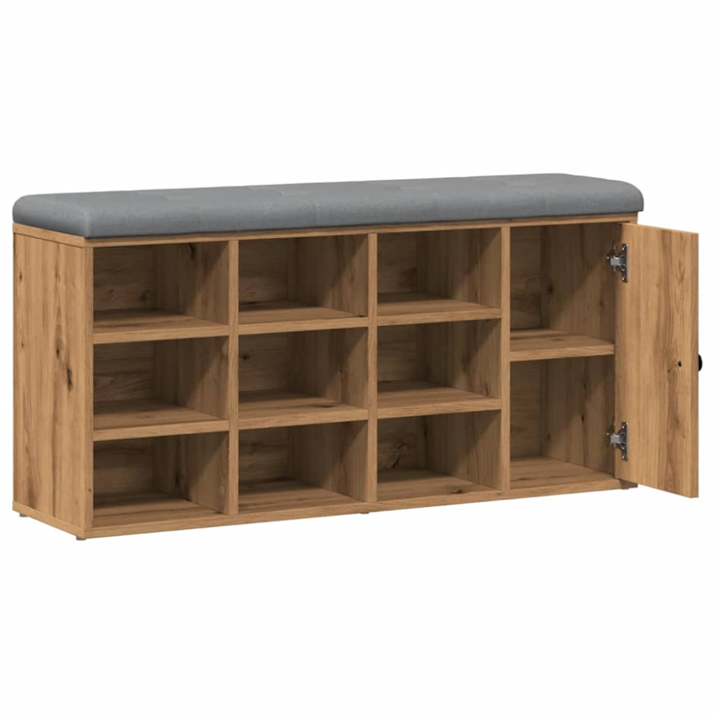 Produktbild för Skobänk hantverksmässig ek 102x32x50 cm konstruerat trä