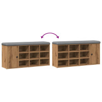 Produktbild för Skobänk hantverksmässig ek 102x32x50 cm konstruerat trä