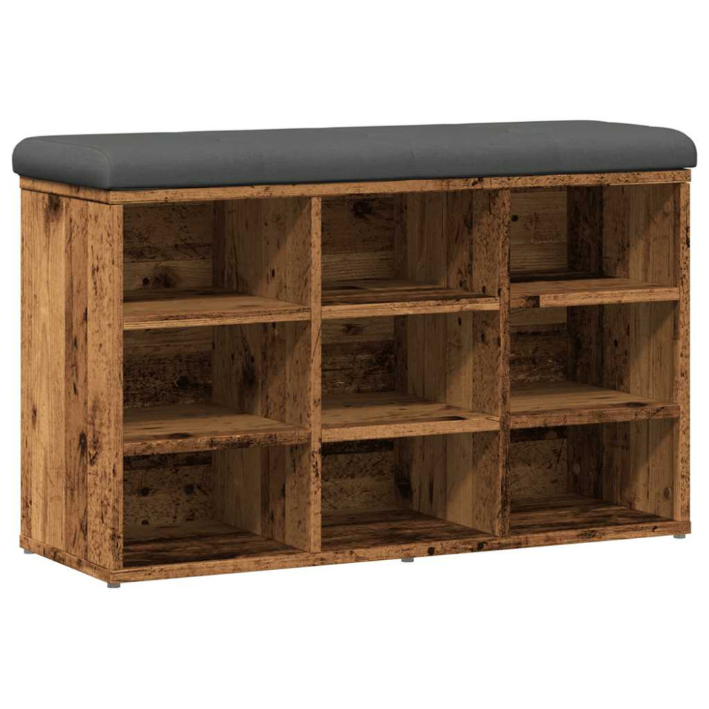 Produktbild för Skobänk gammalt trä 82x32x50 cm konstruerat trä