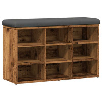 Produktbild för Skobänk gammalt trä 82x32x50 cm konstruerat trä