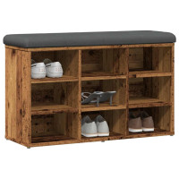 Produktbild för Skobänk gammalt trä 82x32x50 cm konstruerat trä