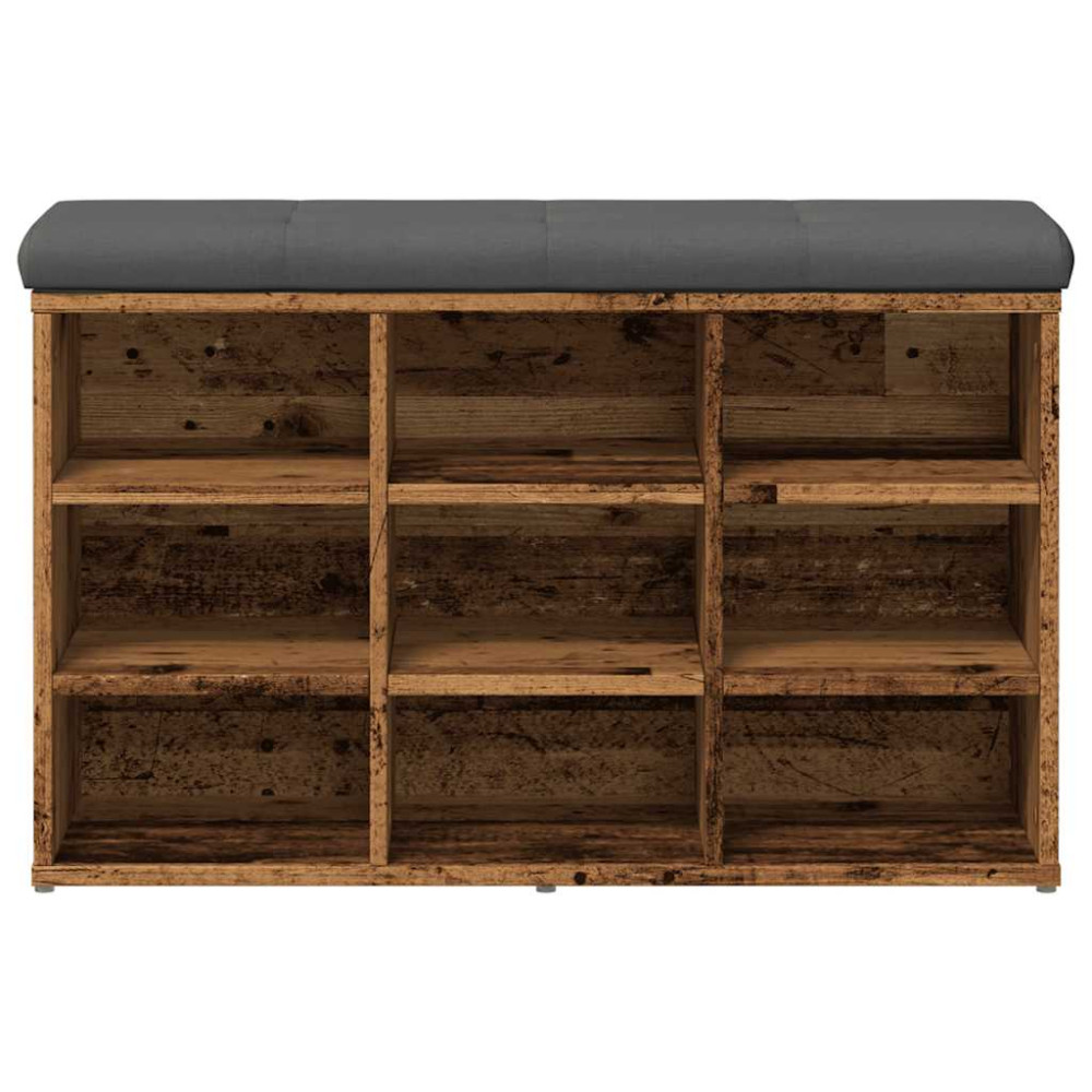 Produktbild för Skobänk gammalt trä 82x32x50 cm konstruerat trä