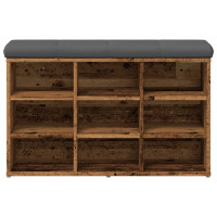 Produktbild för Skobänk gammalt trä 82x32x50 cm konstruerat trä