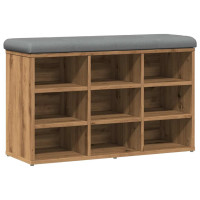 Produktbild för Skobänk hantverksmässig ek 82x32x50 cm konstruerat trä