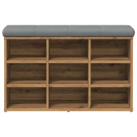 Produktbild för Skobänk hantverksmässig ek 82x32x50 cm konstruerat trä