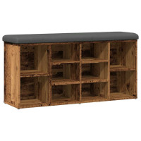 Produktbild för Skobänk gammalt trä 102x32x50 cm konstruerat trä