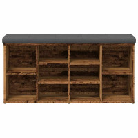 Produktbild för Skobänk gammalt trä 102x32x50 cm konstruerat trä