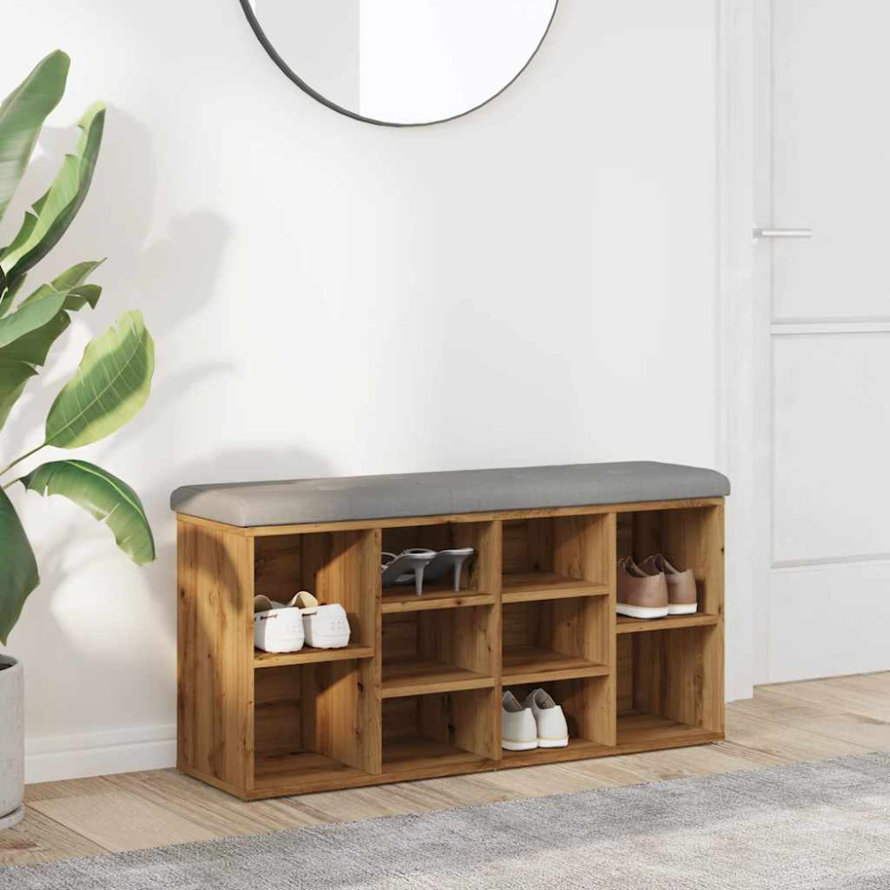 Produktbild för Skobänk hantverksmässig ek 102x32x50 cm konstruerat trä