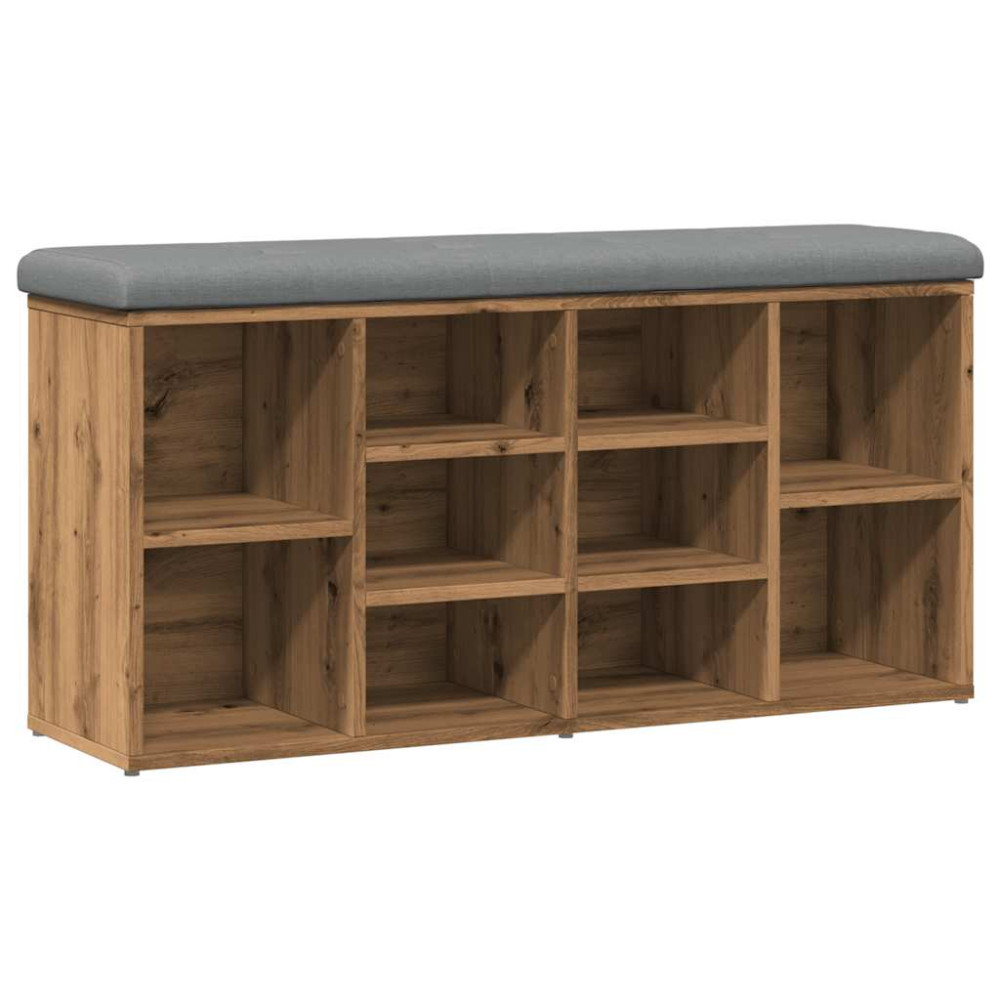 Produktbild för Skobänk hantverksmässig ek 102x32x50 cm konstruerat trä