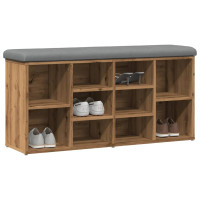 Produktbild för Skobänk hantverksmässig ek 102x32x50 cm konstruerat trä