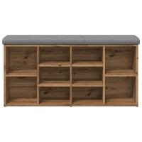 Produktbild för Skobänk hantverksmässig ek 102x32x50 cm konstruerat trä