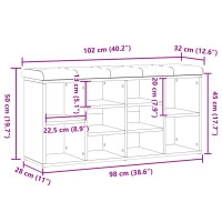 Produktbild för Skobänk hantverksmässig ek 102x32x50 cm konstruerat trä