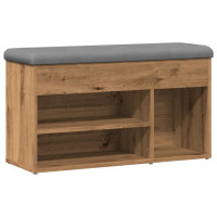 Produktbild för Skobänk hantverksmässig ek 82x32x45,5 cm konstruerat trä