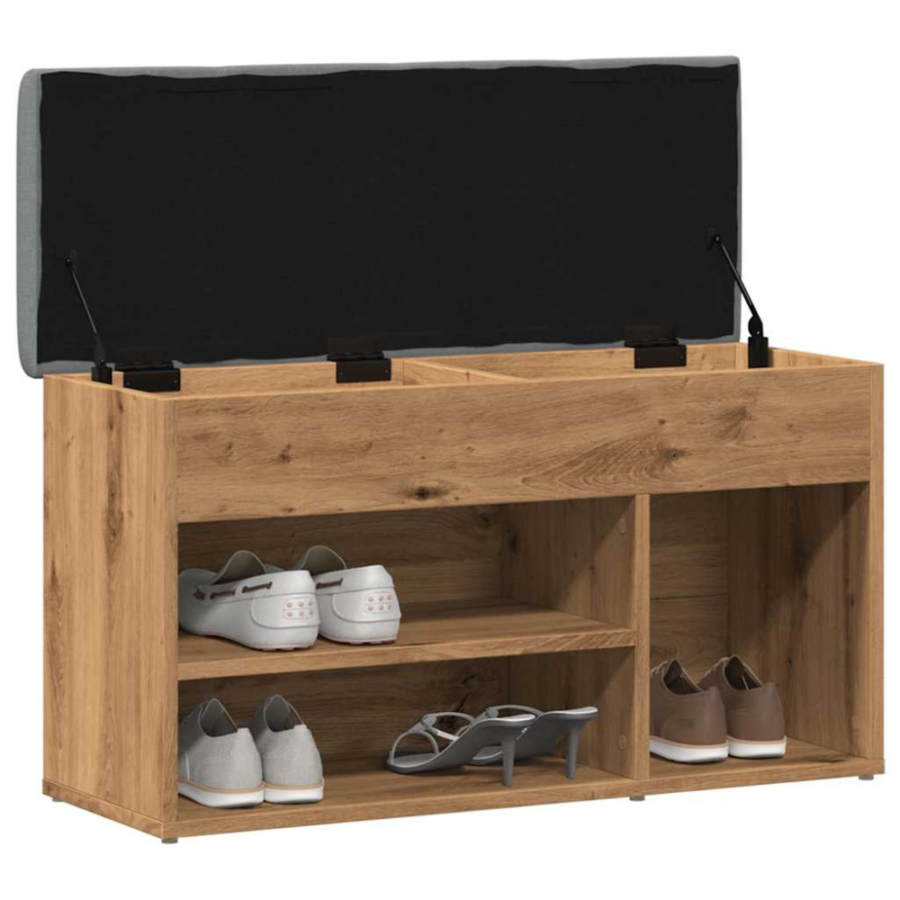 Produktbild för Skobänk hantverksmässig ek 82x32x45,5 cm konstruerat trä