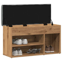 Produktbild för Skobänk hantverksmässig ek 82x32x45,5 cm konstruerat trä