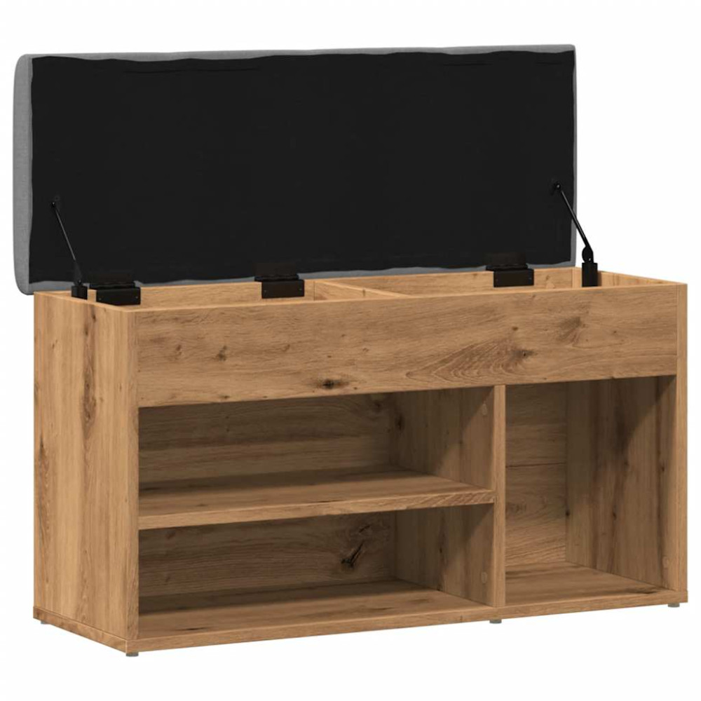 Produktbild för Skobänk hantverksmässig ek 82x32x45,5 cm konstruerat trä