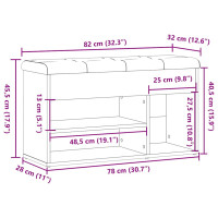 Produktbild för Skobänk hantverksmässig ek 82x32x45,5 cm konstruerat trä
