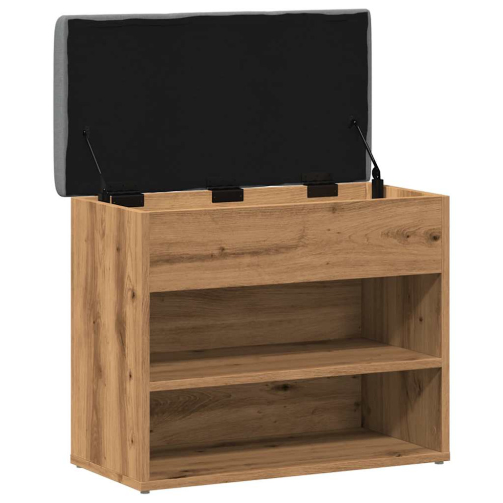 Produktbild för Skobänk hantverksmässig ek 62x32x50 cm konstruerat trä