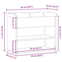 Produktbild för Skobänk hantverksmässig ek 62x32x50 cm konstruerat trä