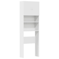 Produktbild för Tvättmaskinsskåp vit 64x24x190 cm konstruerat trä
