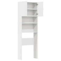 Produktbild för Tvättmaskinsskåp vit 64x24x190 cm konstruerat trä