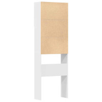 Produktbild för Tvättmaskinsskåp vit 64x24x190 cm konstruerat trä
