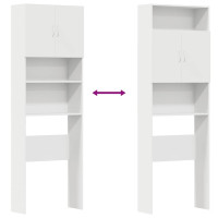 Produktbild för Tvättmaskinsskåp vit 64x24x190 cm konstruerat trä