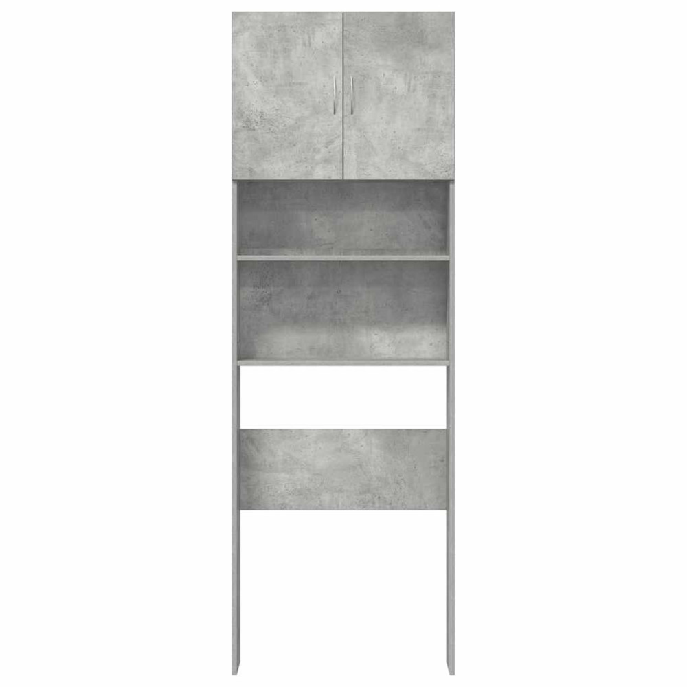 Produktbild för Tvättmaskinsskåp betonggrå 64x24x190 cm konstruerat trä